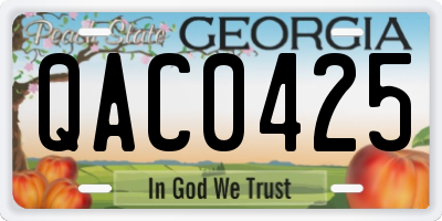 GA license plate QAC0425