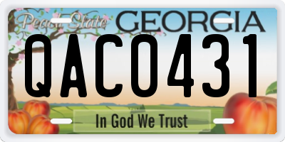 GA license plate QAC0431