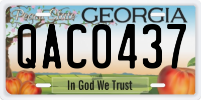 GA license plate QAC0437