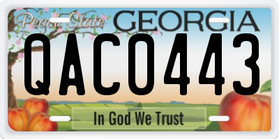 GA license plate QAC0443
