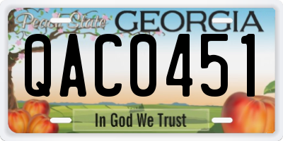 GA license plate QAC0451
