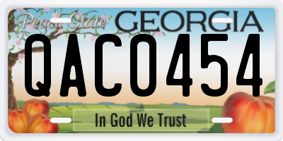 GA license plate QAC0454
