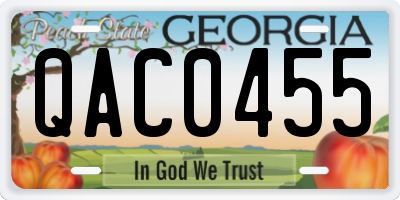 GA license plate QAC0455