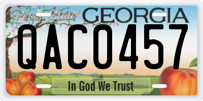 GA license plate QAC0457
