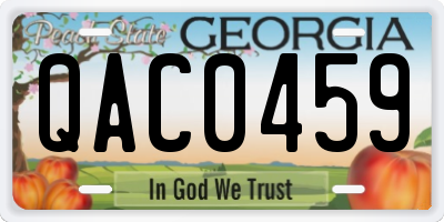 GA license plate QAC0459
