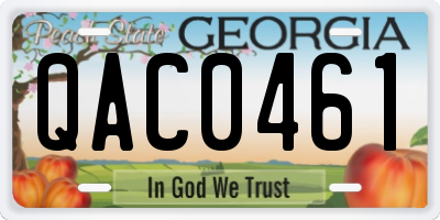 GA license plate QAC0461