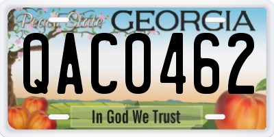 GA license plate QAC0462