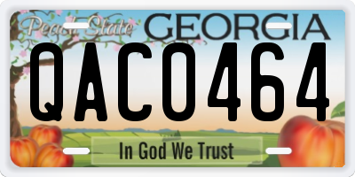 GA license plate QAC0464
