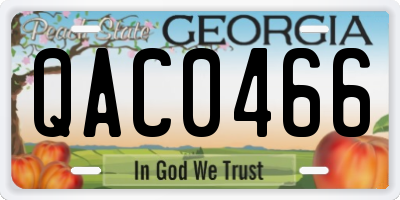 GA license plate QAC0466
