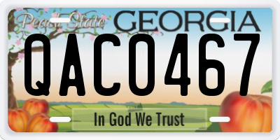 GA license plate QAC0467