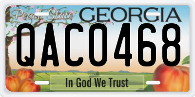 GA license plate QAC0468