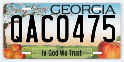 GA license plate QAC0475