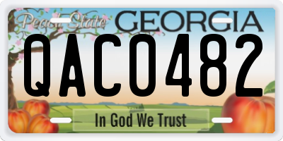 GA license plate QAC0482