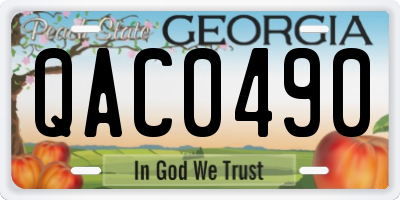 GA license plate QAC0490