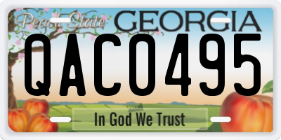 GA license plate QAC0495