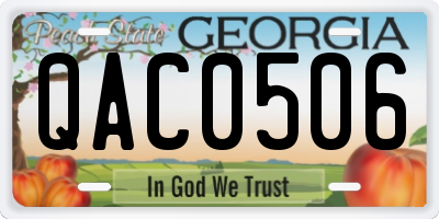 GA license plate QAC0506