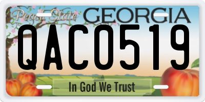 GA license plate QAC0519