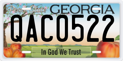 GA license plate QAC0522