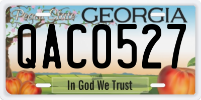 GA license plate QAC0527