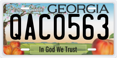 GA license plate QAC0563