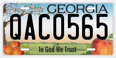 GA license plate QAC0565