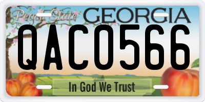 GA license plate QAC0566