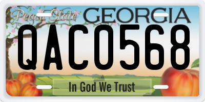 GA license plate QAC0568