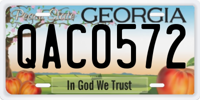 GA license plate QAC0572