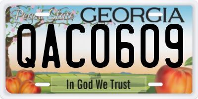GA license plate QAC0609