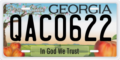 GA license plate QAC0622