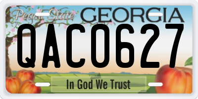 GA license plate QAC0627