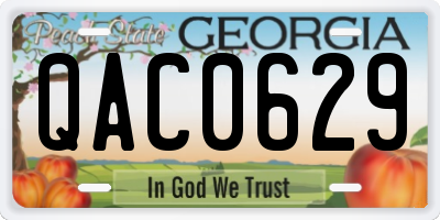 GA license plate QAC0629