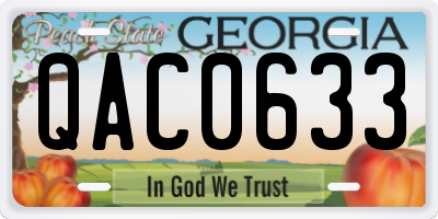 GA license plate QAC0633