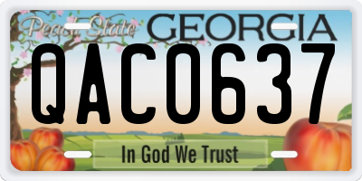 GA license plate QAC0637