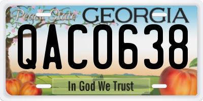 GA license plate QAC0638