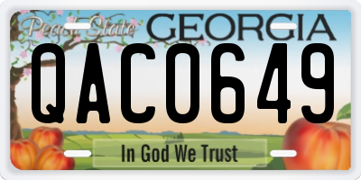 GA license plate QAC0649