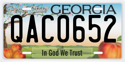 GA license plate QAC0652