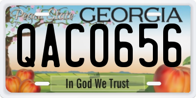 GA license plate QAC0656