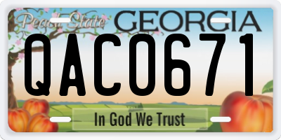 GA license plate QAC0671