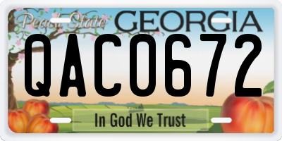 GA license plate QAC0672