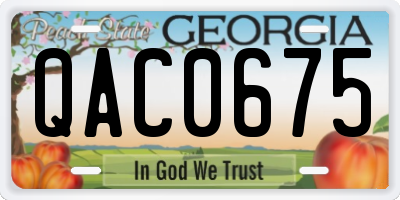 GA license plate QAC0675