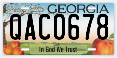 GA license plate QAC0678
