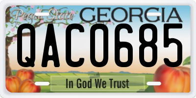 GA license plate QAC0685