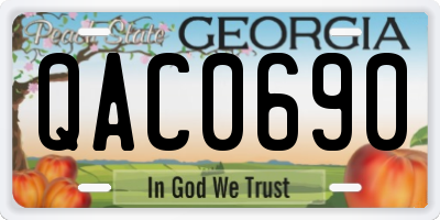 GA license plate QAC0690