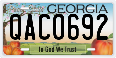 GA license plate QAC0692