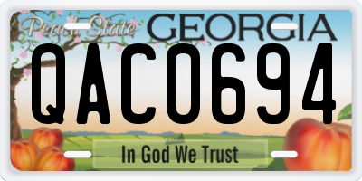 GA license plate QAC0694