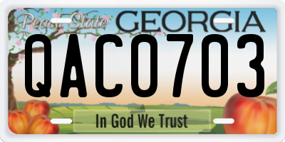 GA license plate QAC0703