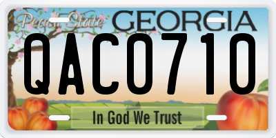 GA license plate QAC0710