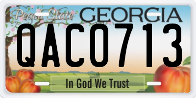 GA license plate QAC0713