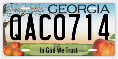 GA license plate QAC0714